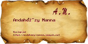 Andaházy Manna névjegykártya